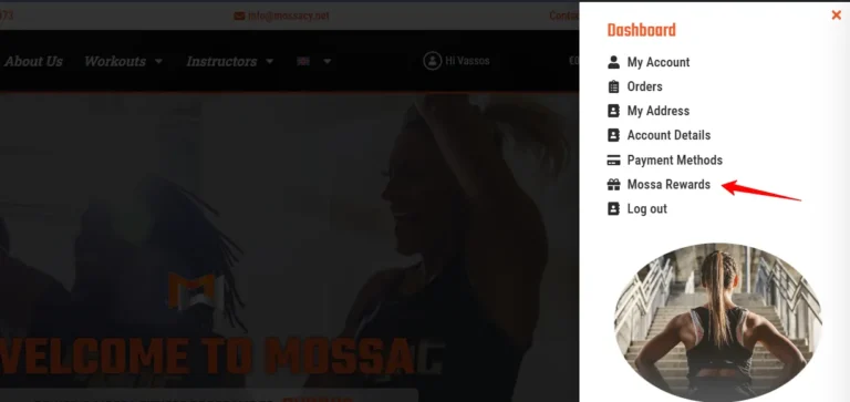 Меню с награди MOSSA